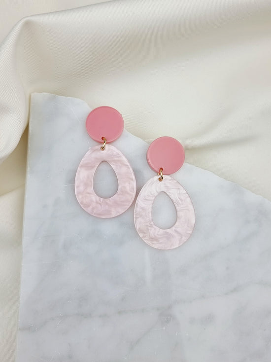 Statement Earrings Pearly Pink