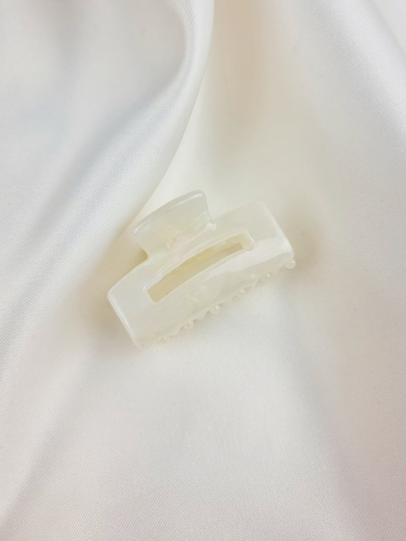 Mini Edged Haarklammer - Pearl - SPANGE