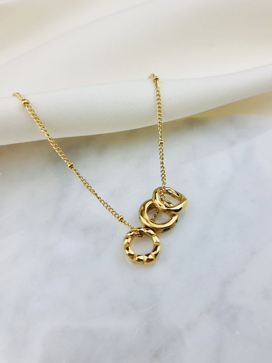 Sparkling Tri Circle Necklace