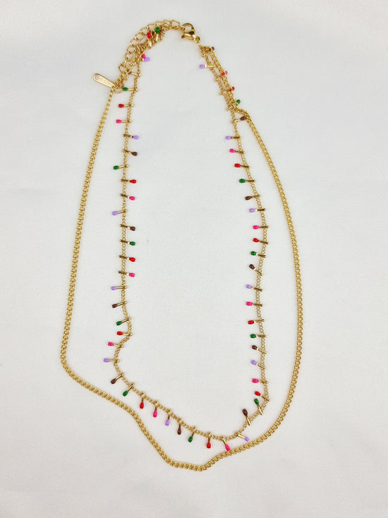 Colorful Fringe Halskette