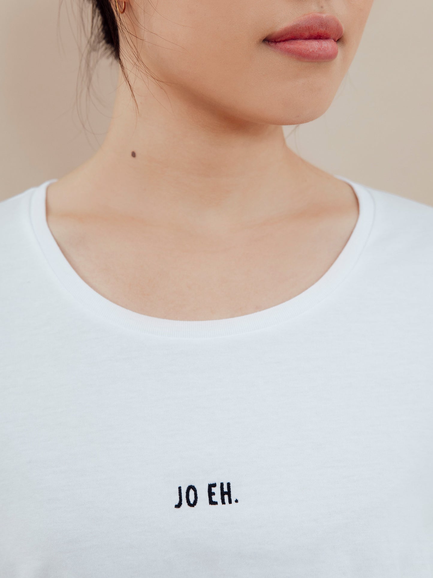 KITSCH BITCH Jo Eh Embroidery Roll Up T Shirt 