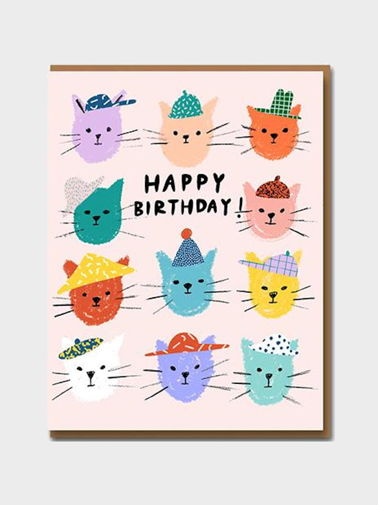 Cats With Hats Birthday Karte