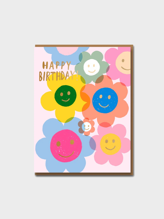 Happy Flowers Birthday Karte