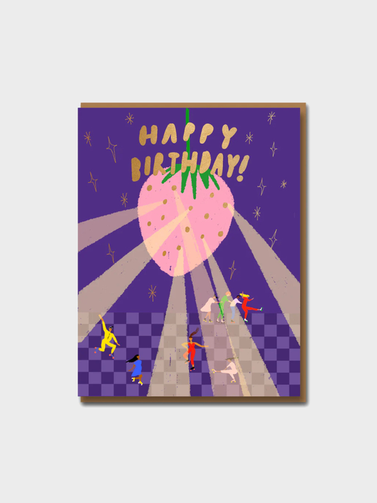 Disco Strawberry Birthday card