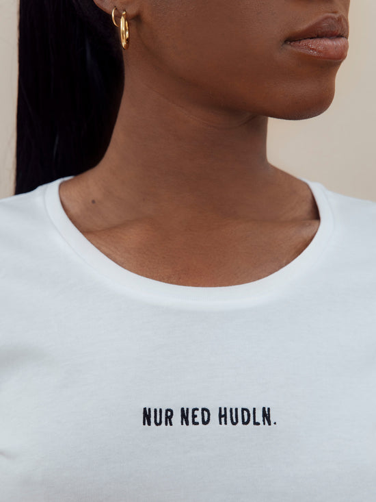 KITSCH BITCH Nur ned Hudln Embroidery Roll Up T-Shirt