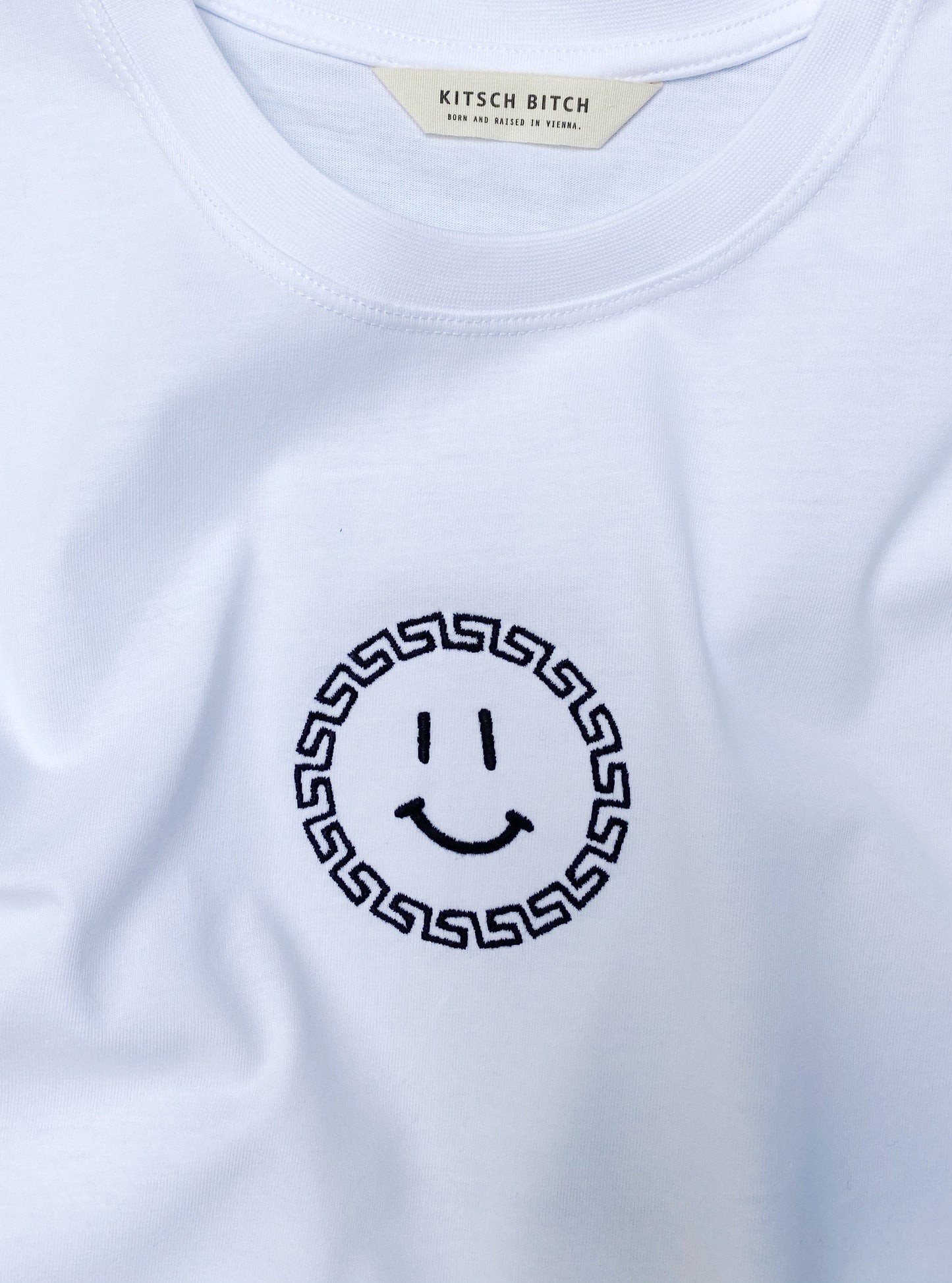 KITSCH BITCH Smiley Embroidery Unisex T-Shirt