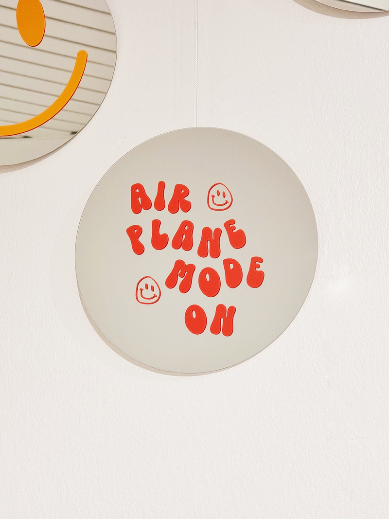 Airplane Mode On Mirror - Red - Spiegel