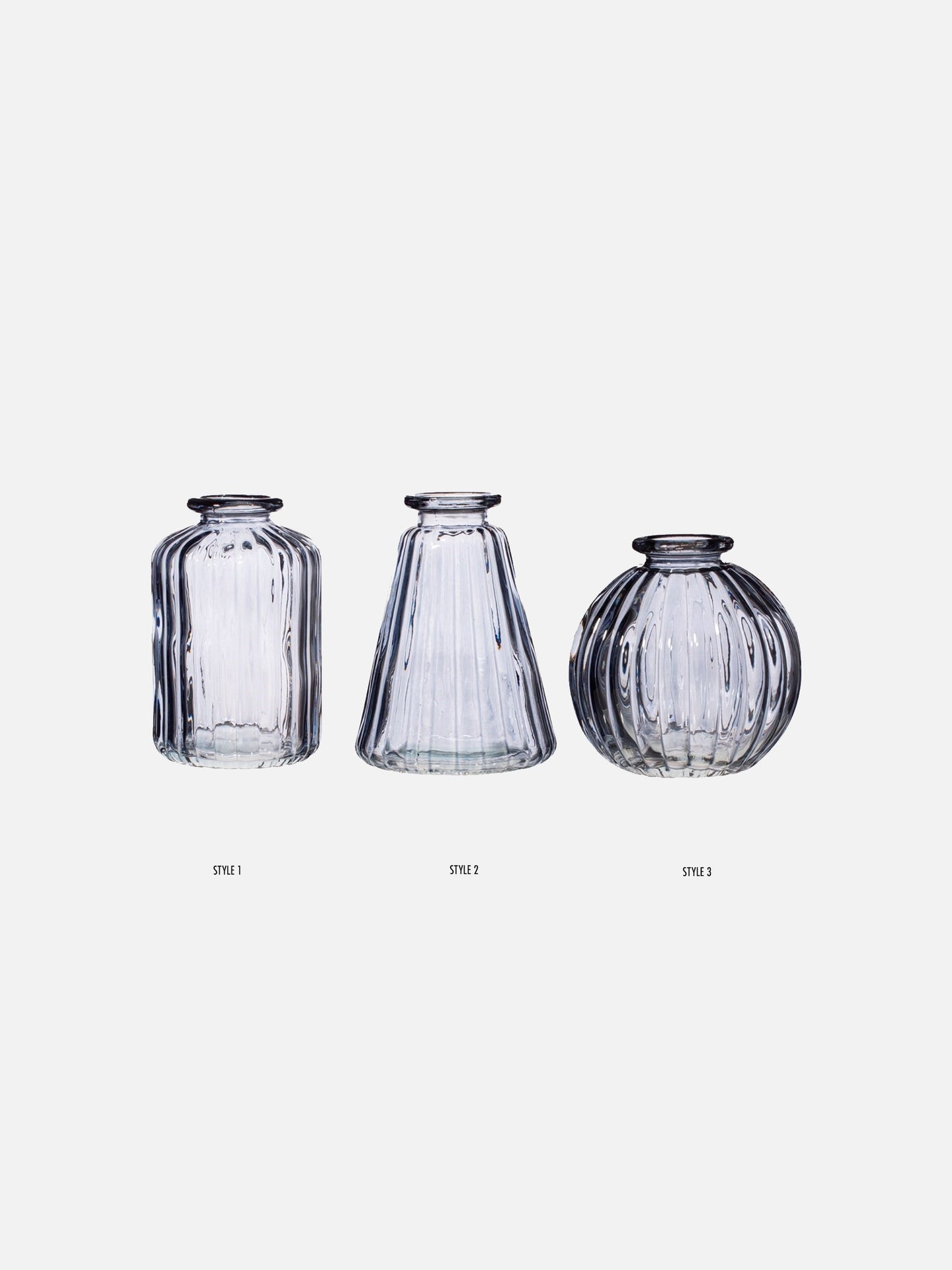 Gray Glass Bud Vases