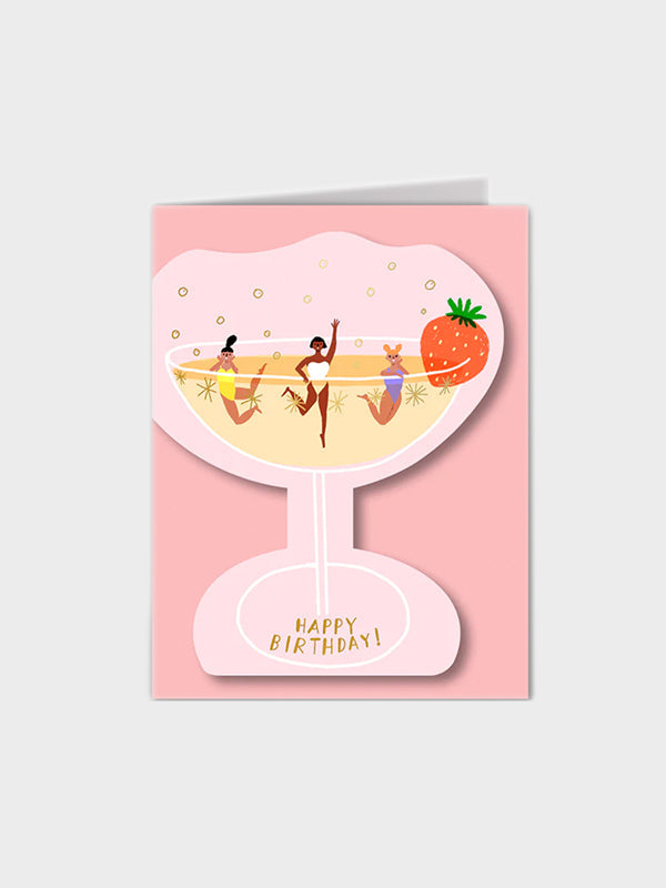 Champagne Birthday Karte